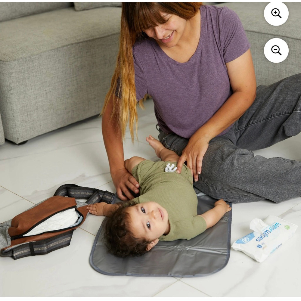 NEW Monbebe Baby Bag One Size Brown Gray 3-in-1 Everyday Belt Bag - Picture 2 of 7